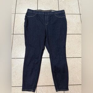 Wonderly Women’s Plus Size 22 Dark Wash Denim Pull-on High Rise Jeggings